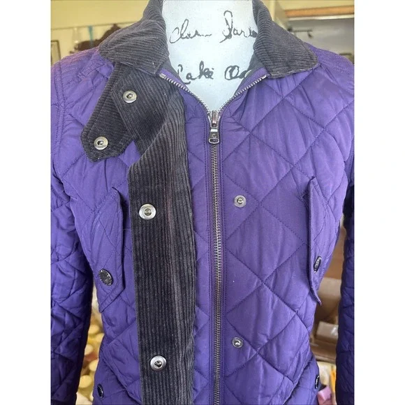 Women's Ralph Lauren Insulated Quilted Purple Jacket Size Petite Small - Picture 4 of 6
